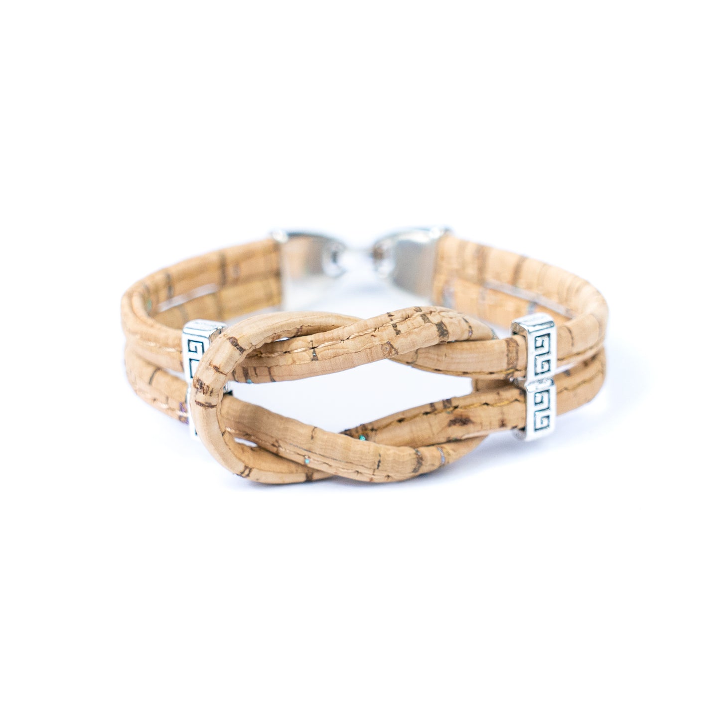 Handmade Cork Bracelet  Portuguese Cork Geometric Knot Bracelet BRW-020-MIX-5