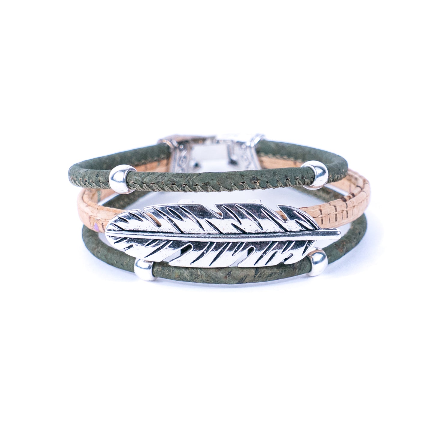 Cork jewelry cork Bracelet for women natural cork with featherhandmade bracelet BR-218-MIX-5