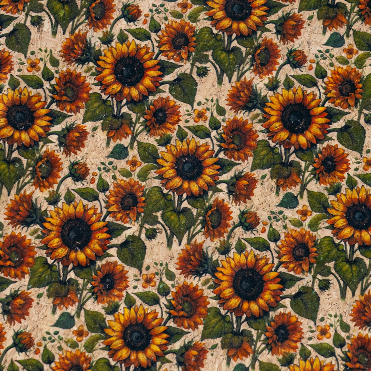 Floral Collection - Sunflower Pattern Cork Fabric COF-730