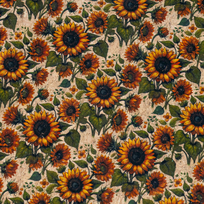 Floral Collection - Sunflower Pattern Cork Fabric COF-730