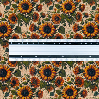Floral Collection - Sunflower Pattern Cork Fabric COF-730