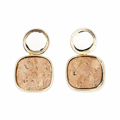 Natural Cork Geometric Pendant Earring Set– 6 Pairs-ER-217-MIX-6