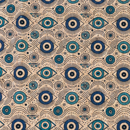 Evil Eye Pattern Cork fabric COF-720