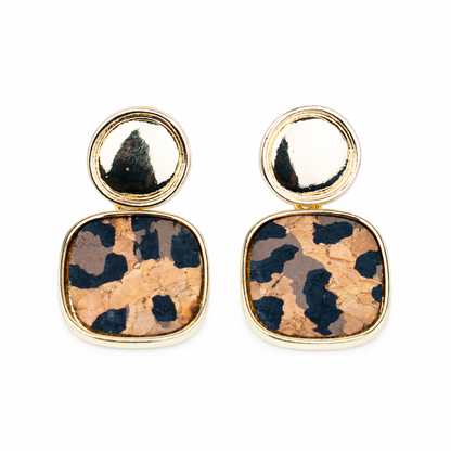 Natural Cork Geometric Pendant Earring Set– 6 Pairs-ER-217-MIX-6
