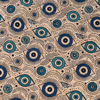 Evil Eye Pattern Cork fabric COF-720