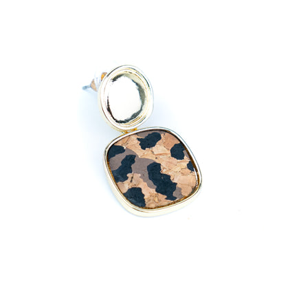Natural Cork Geometric Pendant Earring Set– 6 Pairs-ER-217-MIX-6