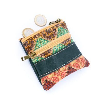 Cork Women's Coin Purse – Dual Zipper BAGP-154（5units）