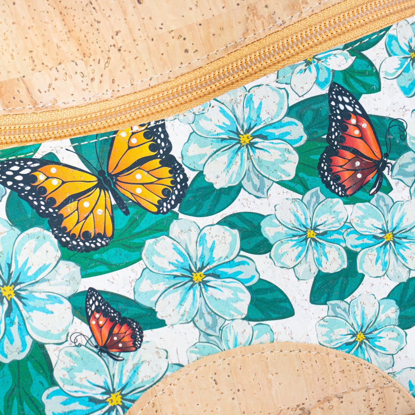 Butterfly & Floral Print Cork Crossbody Bag BAGP-323