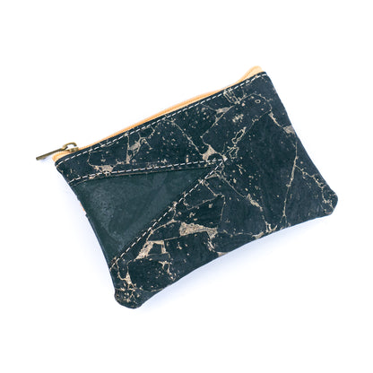 Black Cork Coin Purse with Gold Vein Design BAGP-296(5units)