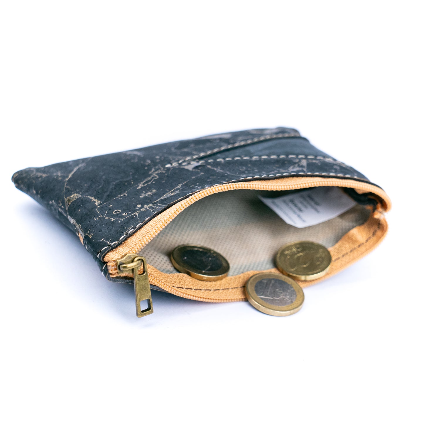 Black Cork Coin Purse with Gold Vein Design BAGP-296(5units)