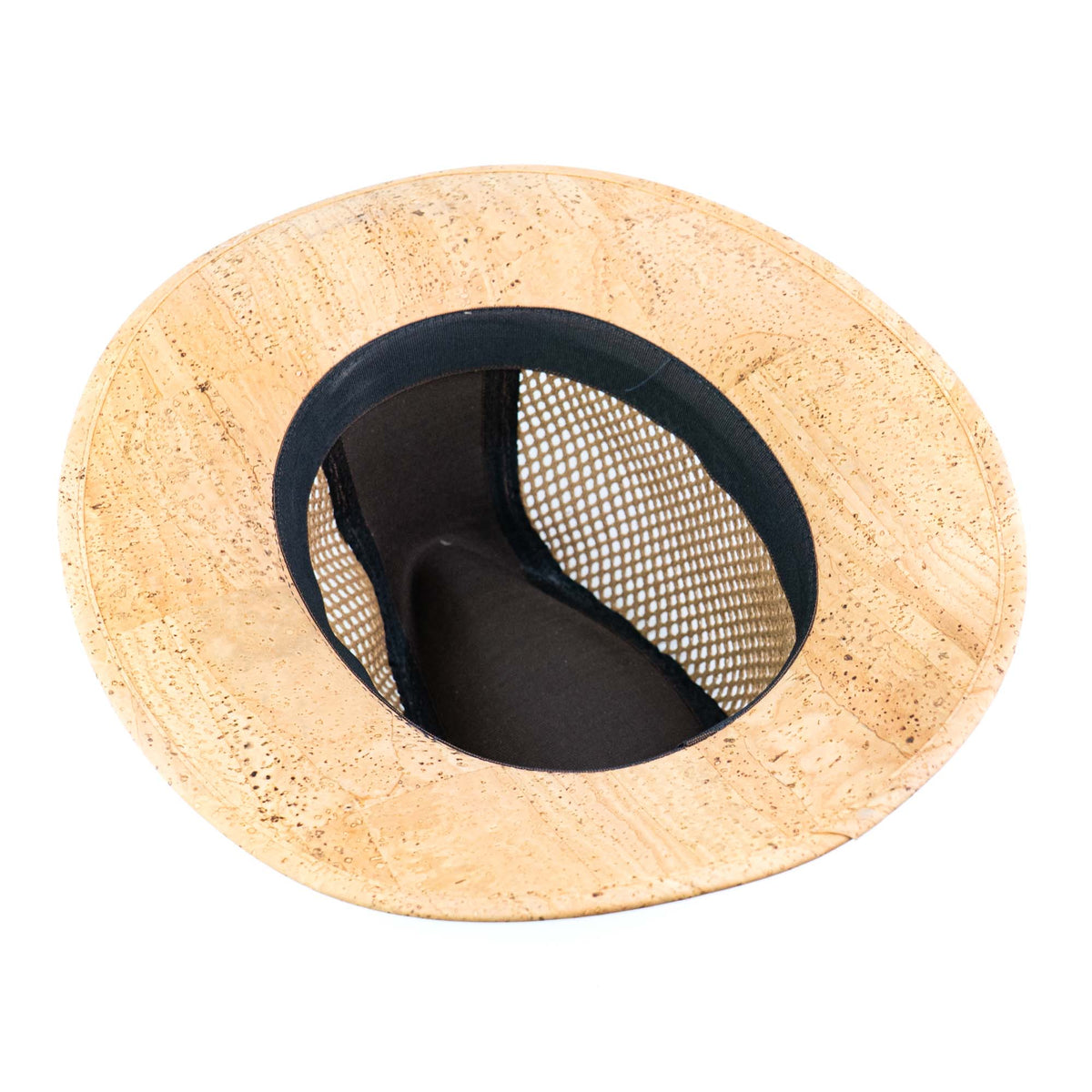 Natural Cork Fedora Hat with Mesh Panels | L-1140-A