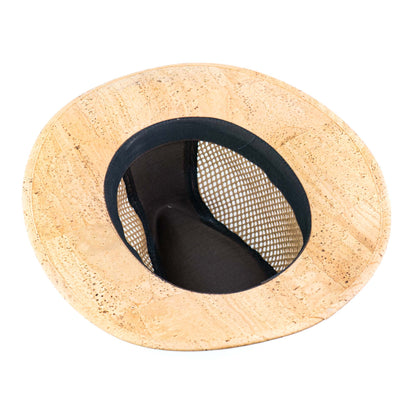 Natural Cork Fedora Hat with Mesh Panels | L-1140-A