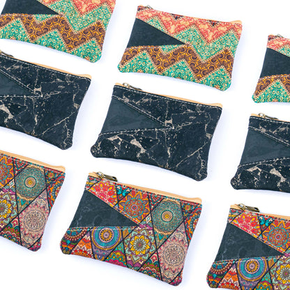 Black Cork Coin Purse with Gold Vein Design BAGP-296(5units)