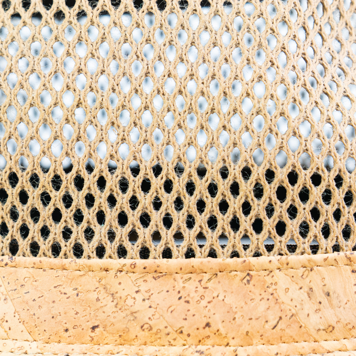 Natural Cork Fedora Hat with Mesh Panels | L-1140-A