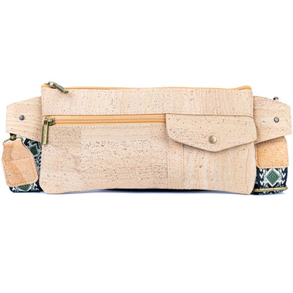 Cork Belt Bag with Interchangeable Strap - Vegan Leather Fanny Pack BAGP350A