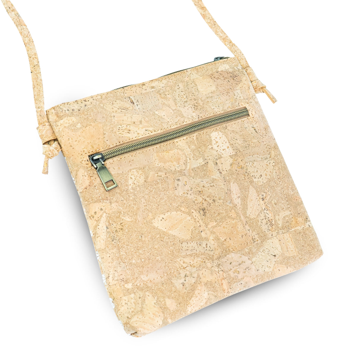 Cork Crossbody Bag with Vertical Front Zips | BAGD-668