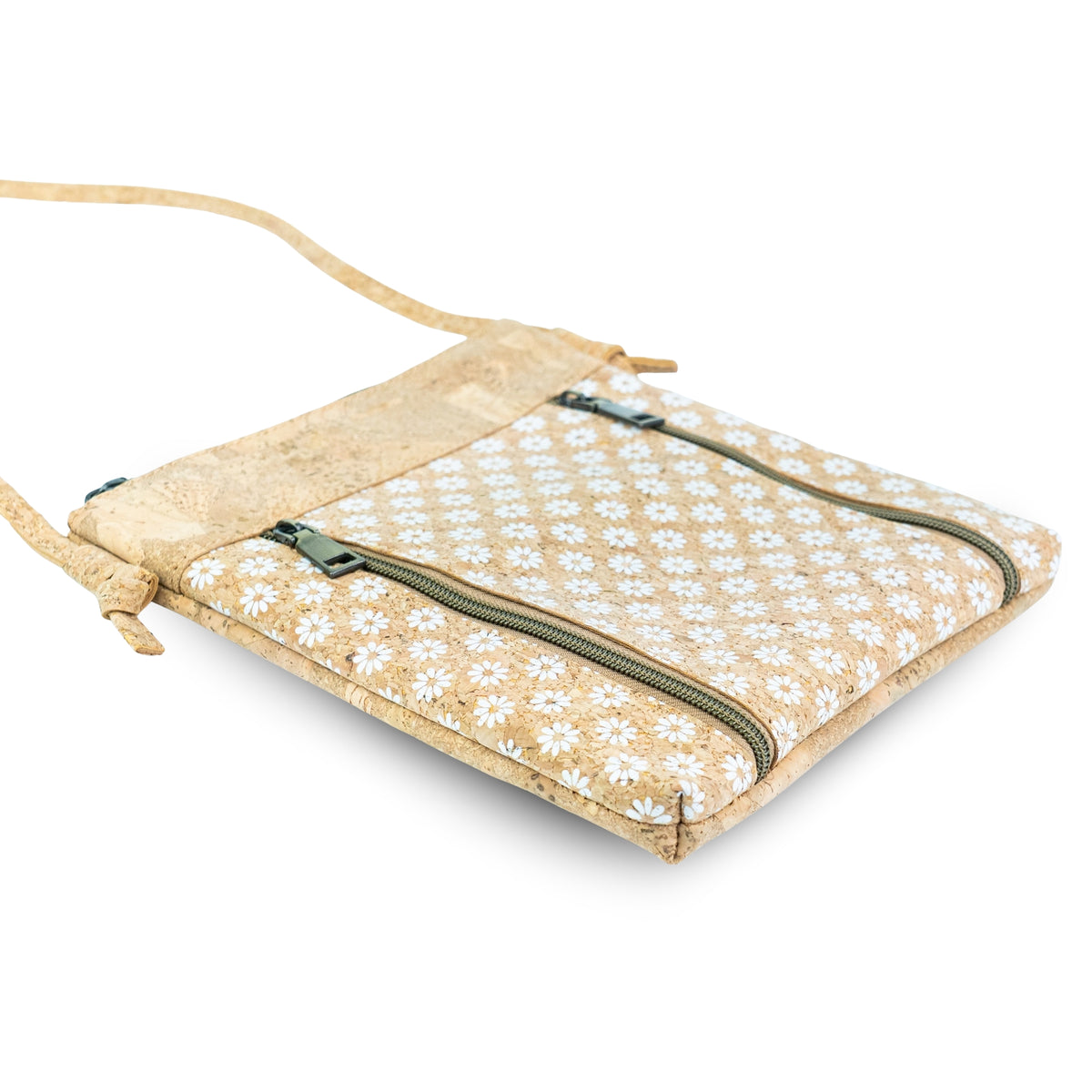 Cork Crossbody Bag with Vertical Front Zips | BAGD-668