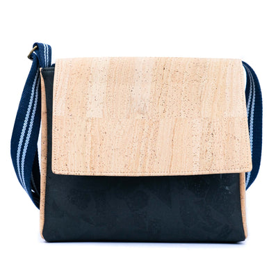 Natural & Black Cork Men's Crossbody Bag BAGP-295