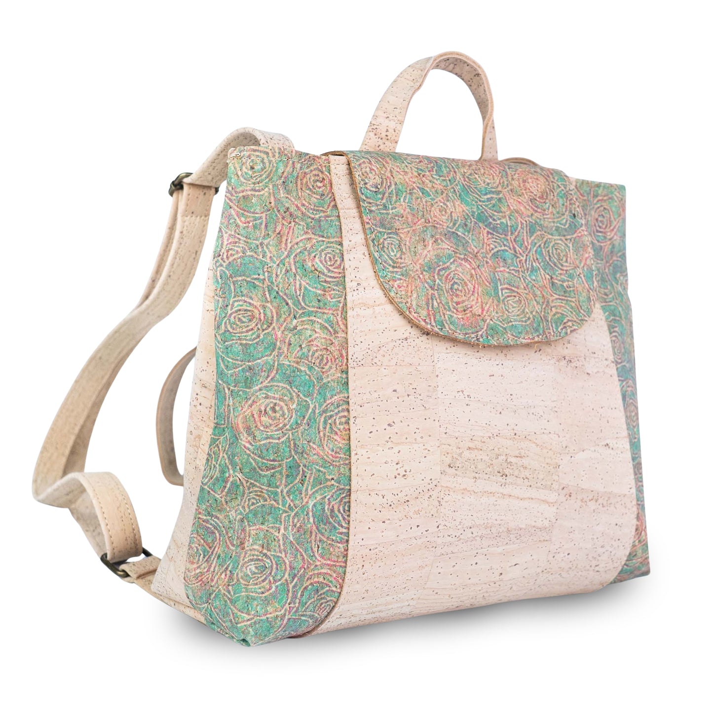 Vegan Cork Backpack with Flap Closure