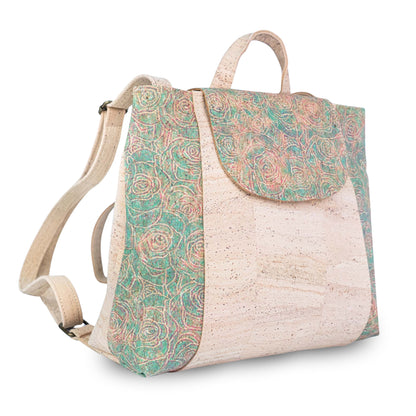 Vegan Cork Backpack with Flap Closure