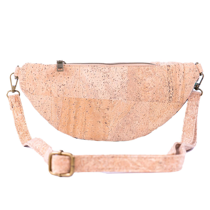 Eco-Friendly Natural Cork Fanny Pack Bag with Adjustable Strap and Printed Patterns BAGD-220