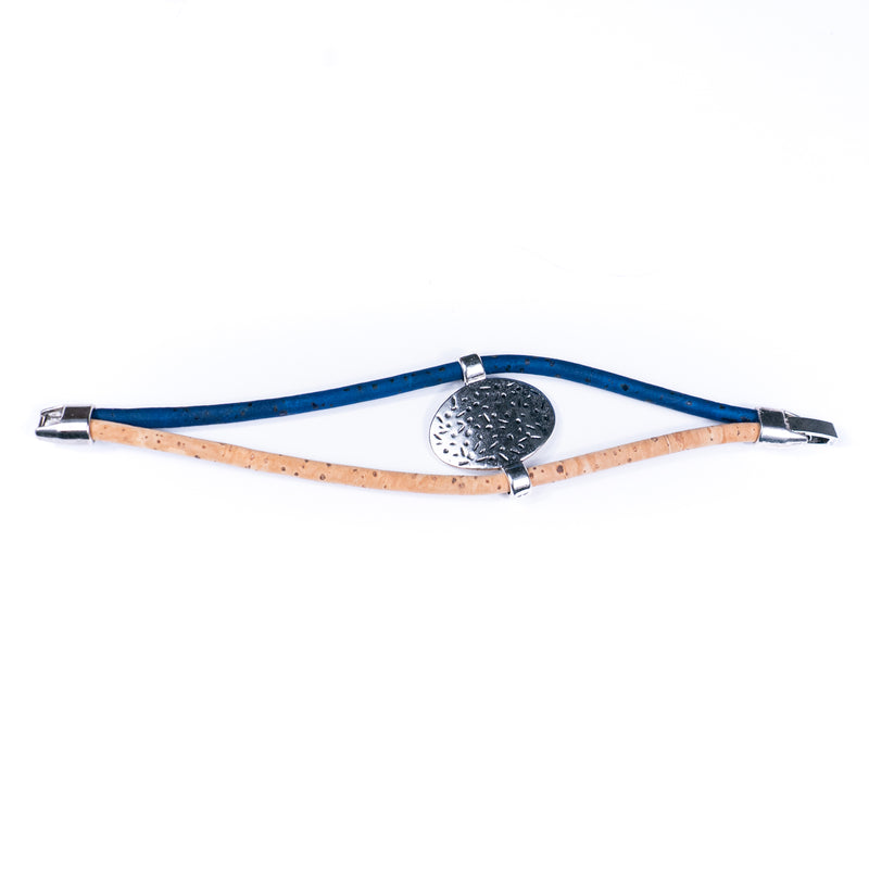 5 colors of cork wire and alloy accessories handmade fashion bracelets  BR-233-MIX-5