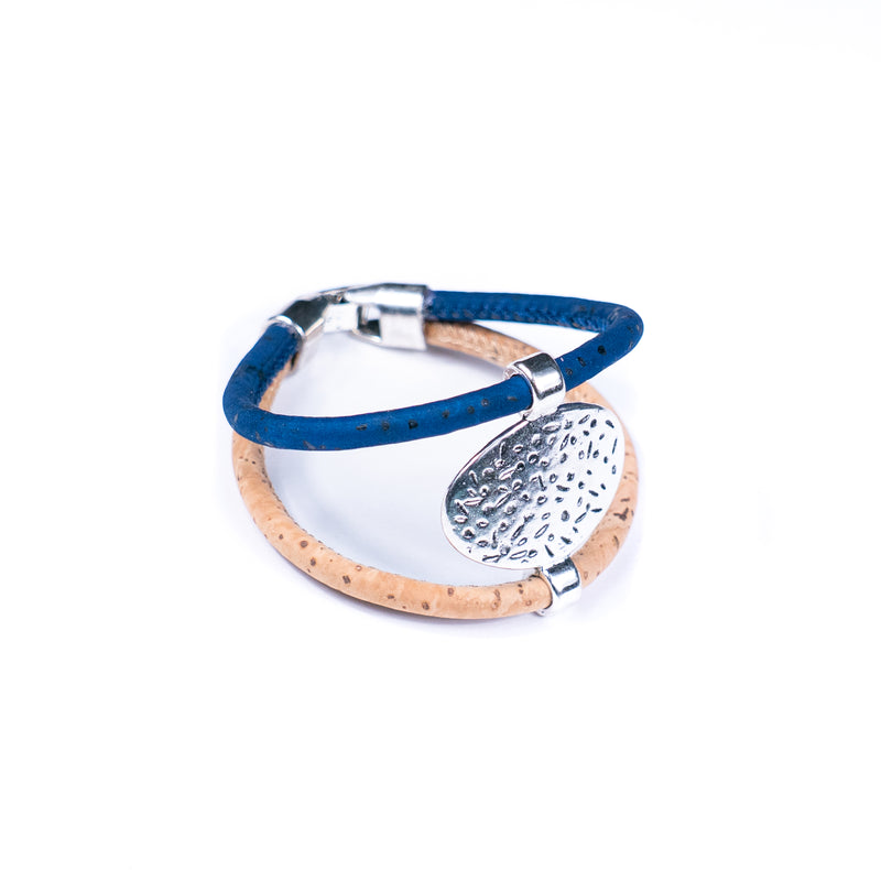 5 colors of cork wire and alloy accessories handmade fashion bracelets  BR-233-MIX-5