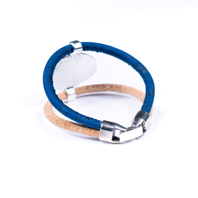 5 colors of cork wire and alloy accessories handmade fashion bracelets  BR-233-MIX-5