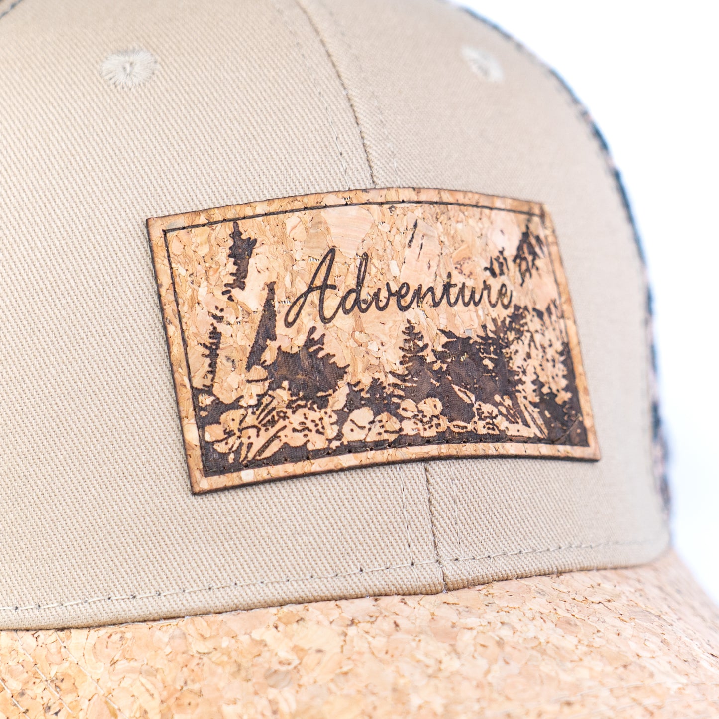 Cork Baseball Cap with Mesh Back - Adventure Trucker Hat L-1191