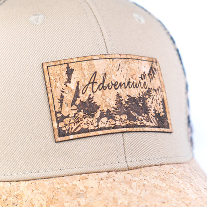 Cork Baseball Cap with Mesh Back - Adventure Trucker Hat L-1191