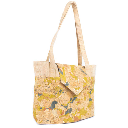 Cork Tote Bag with Geometric & Multicolor Design BAGP-325