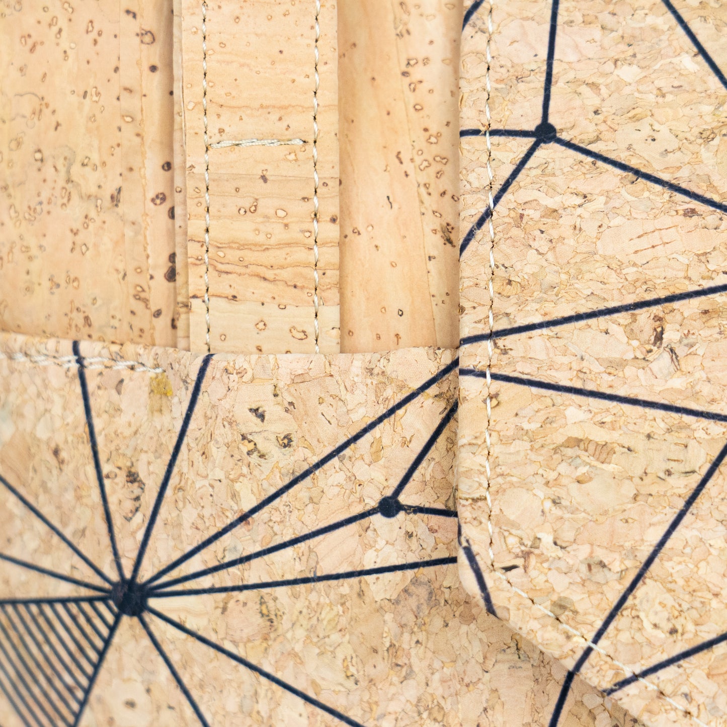 Cork Tote Bag with Geometric & Multicolor Design BAGP-325