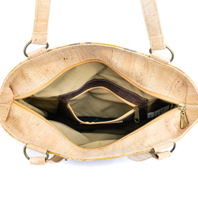Cork Tote Bag with Zipper Pocket – Vegan Shoulder Handbag for Women BAGP-326