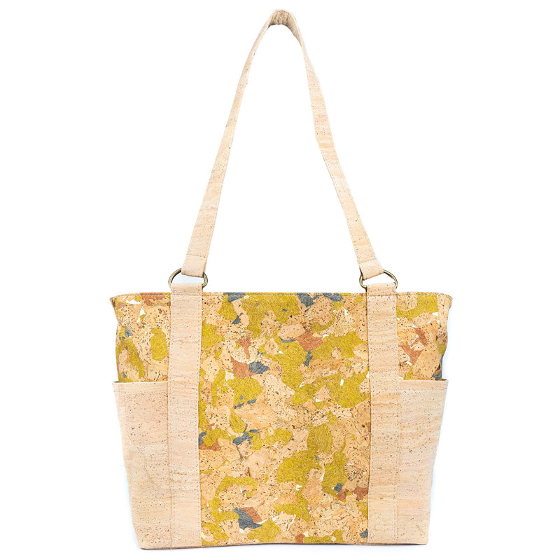 Cork Tote Bag with Zipper Pocket – Vegan Shoulder Handbag for Women BAGP-326