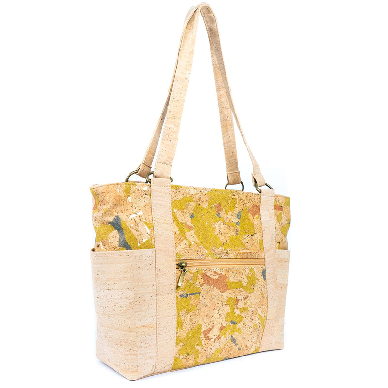 Cork Tote Bag with Zipper Pocket – Vegan Shoulder Handbag for Women BAGP-326