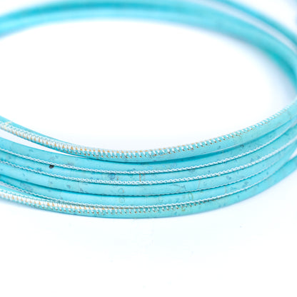 3mm Blue Round Cork Cord COR-647 (10 meters)