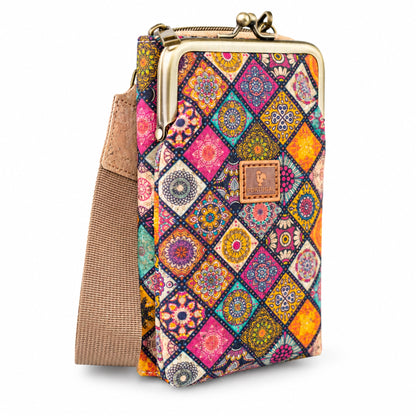 12 UNITS - Cork Crossbody Bag with Kiss-Lock Closure BAGD-672-MIX-12