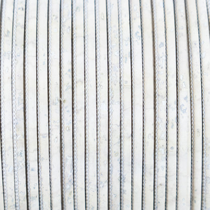 3mm White Round Cork Cord COR-646(10 meters)