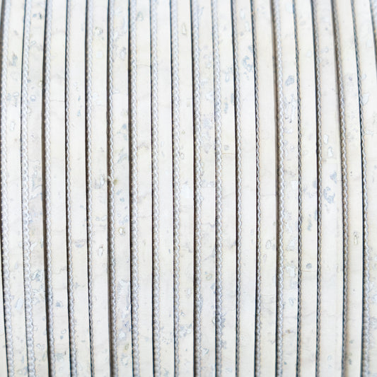 3mm White Round Cork Cord COR-646(10 meters)
