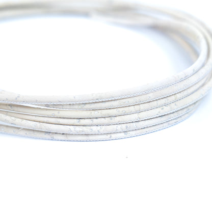 3mm White Round Cork Cord COR-646(10 meters)