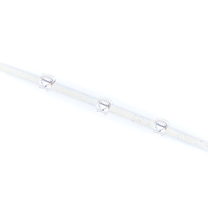 White 3mm round cork cord COR-649(10 meters)