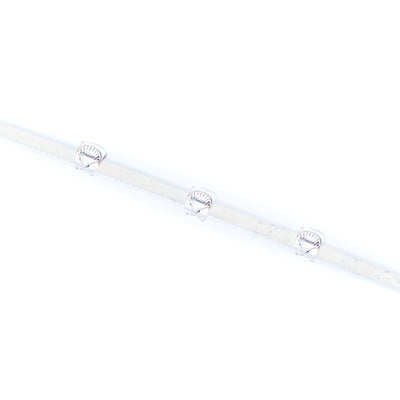 White 3mm round cork cord COR-649(10 meters)