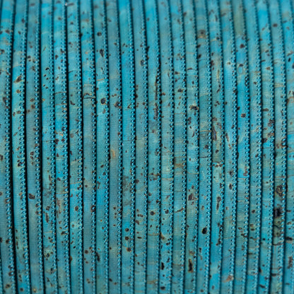 3mm Turquoise Green Round Cork CordCOR-648 (10 meters)