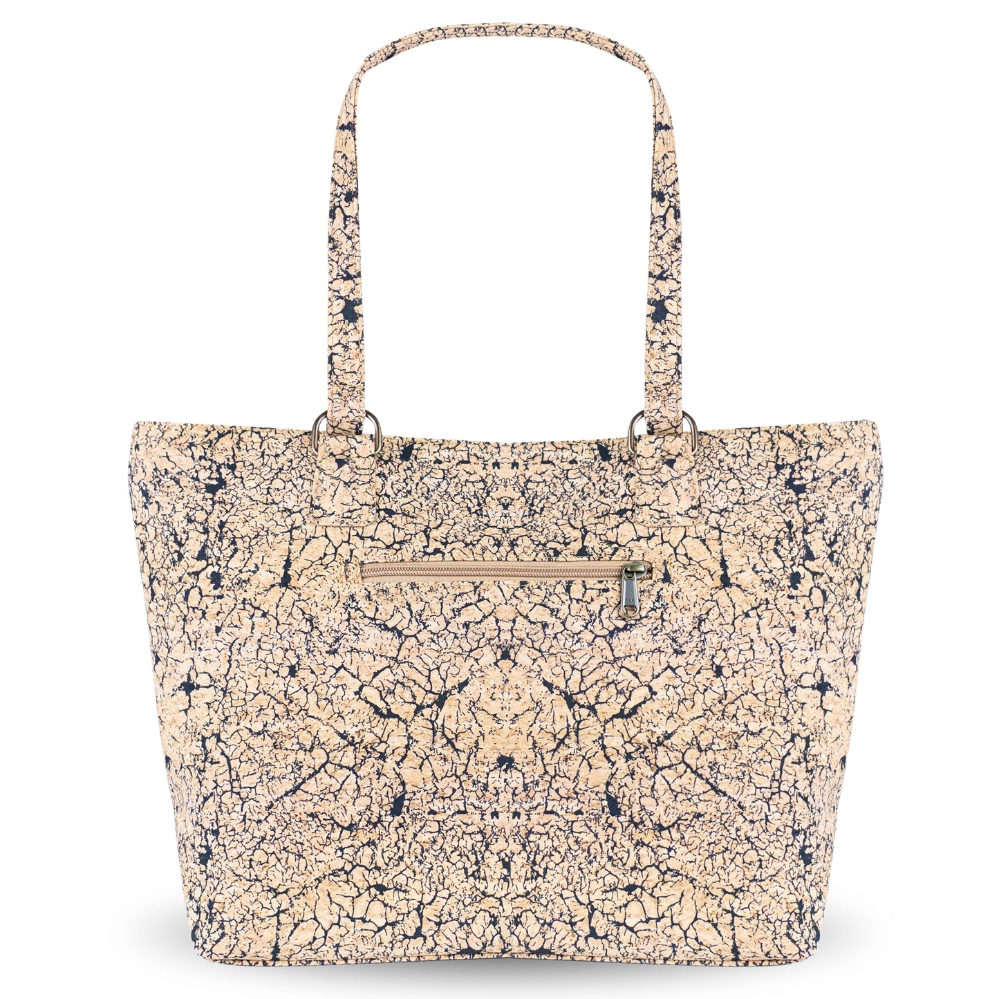 Eco-Friendly Cork Tote Bag with Marble Print - Vegan Leather Shoulder Bag BAGP-340