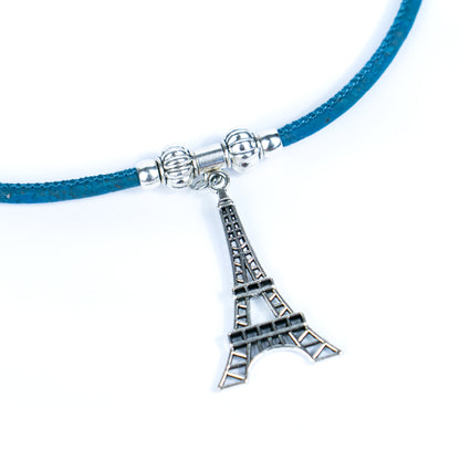 cork handmade women's Eiffel Tower Pendant Cork Necklace N-108-MIX-5