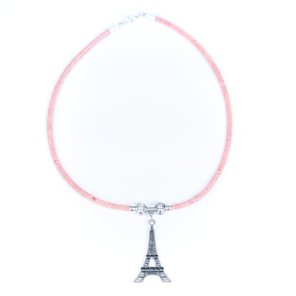 cork handmade women's Eiffel Tower Pendant Cork Necklace N-108-MIX-5