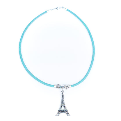 cork handmade women's Eiffel Tower Pendant Cork Necklace N-108-MIX-5