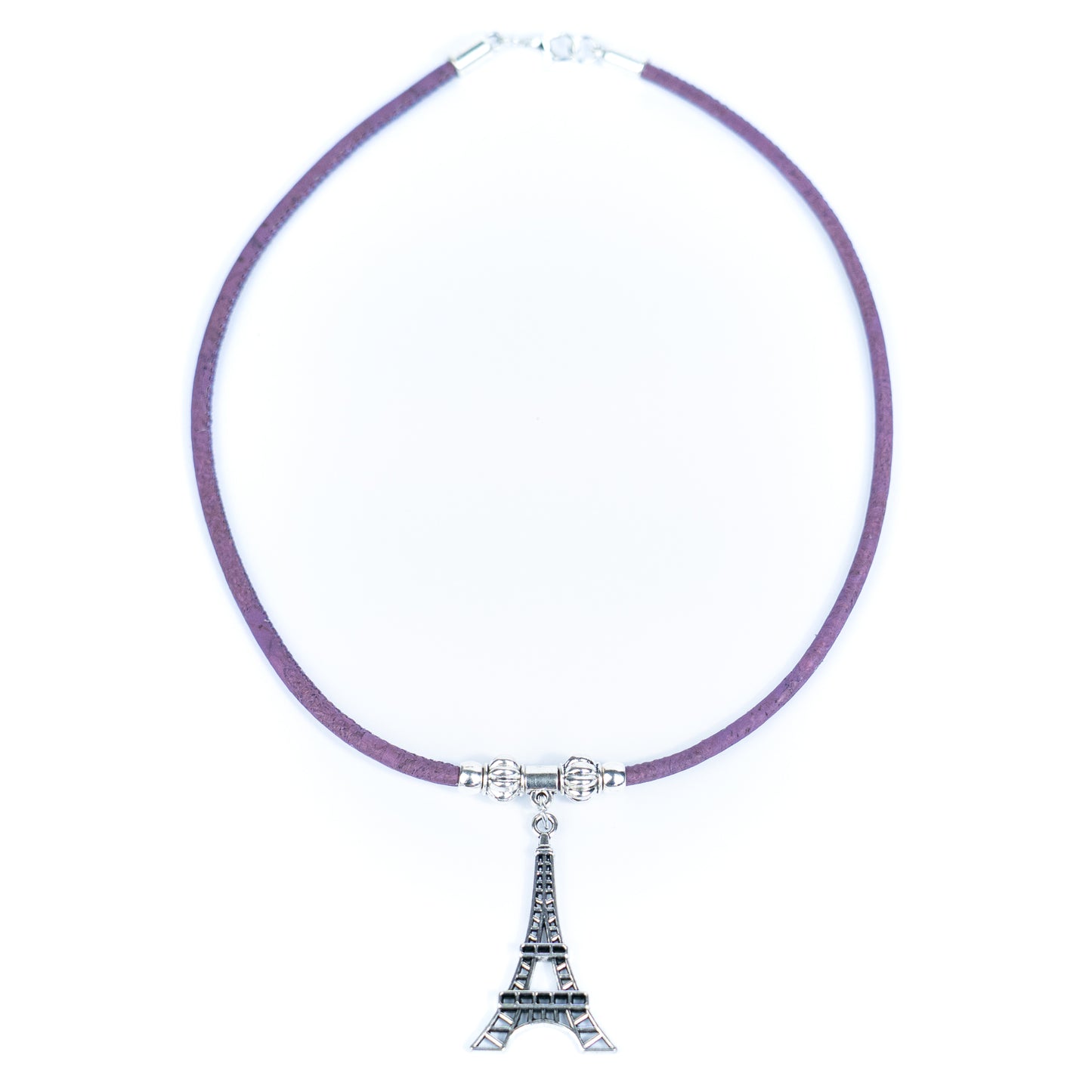 cork handmade women's Eiffel Tower Pendant Cork Necklace N-108-MIX-5