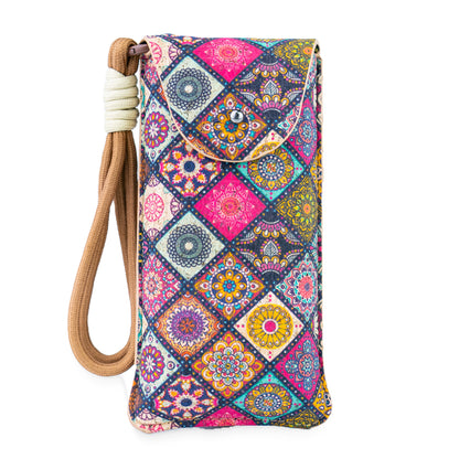 Printed Cork Glasses Pouches with Wrist Strap – Pack of 10 | L-1230-MIX-10