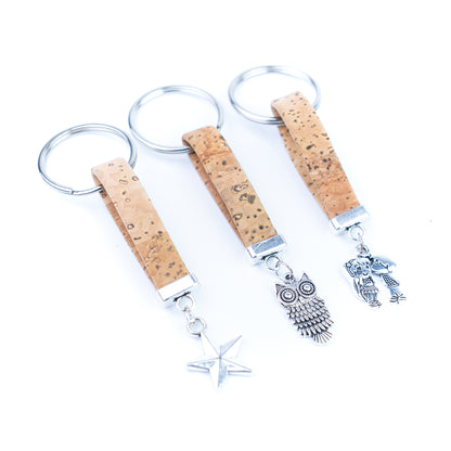 Portuguese Handmade Cork Keychain Set (10 Mixed Designs)I-100-MIX-10